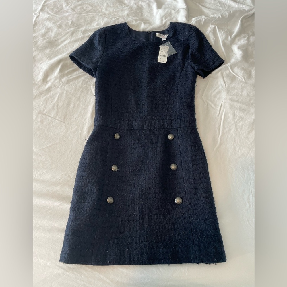 NWT Brooks Brothers girls size 16 navy tweed dress